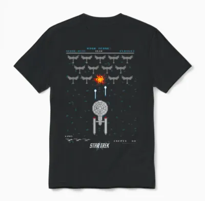 Star Trek: the Original Series Pixel Space Battle Unisex T-Shirt - Black