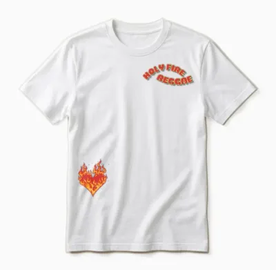 Holy Fire Reggae Heart Unisex T-Shirt - White