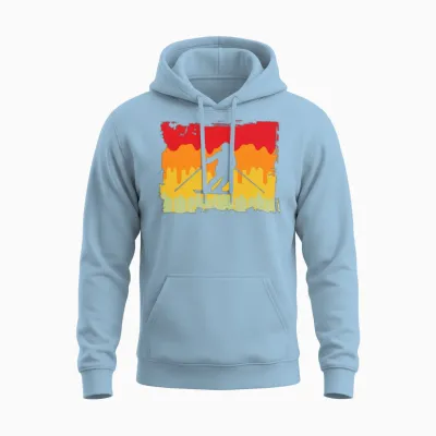 Ski Retro Unisex Hoodie - Light Blue
