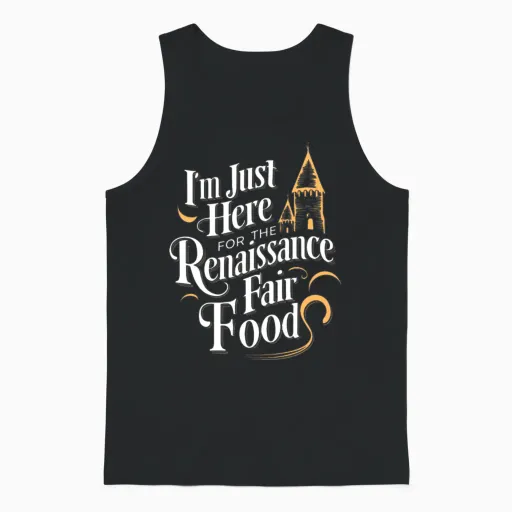 I'm Just Here for the Renaissance Fair Food Funny Unisex Tank Top in Black