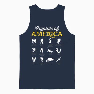 Cryptids of America Cryptozoology Mythical Unisex Tank Top - Navy