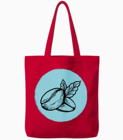 Coffee Bean Tote Bags - Red