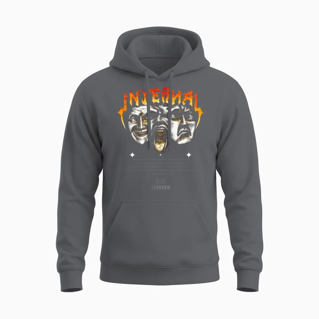Internal Modern Streetwear Unisex Hoodie in Charcoal