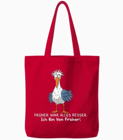 Funny Sprüch Lustige Tshirts Männer Damen Herren Möwe Tote Bags - Red