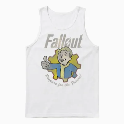 Fallout Video Game Prepare for the Future Vault Boy Unisex Tank Top - White