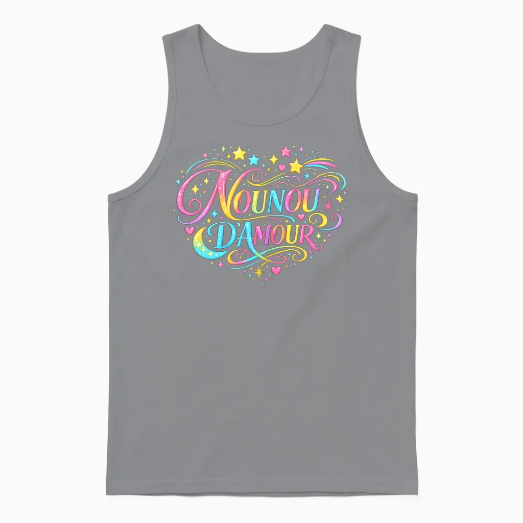 Cadeau Nounou D'amour Original Merci Nourrice Babysitter Unisex Tank Top in Sport Grey