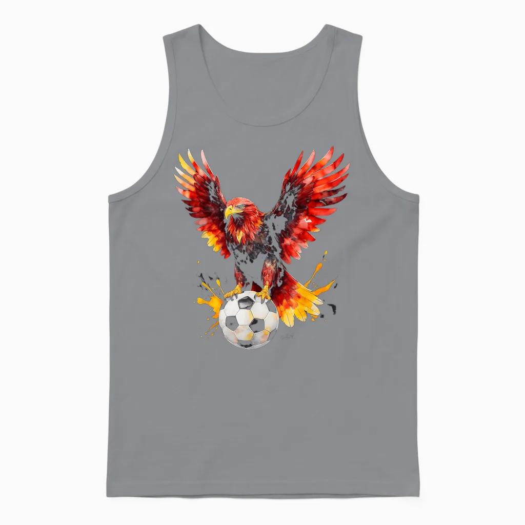 Adler Fußball Bunt Deutschland Tier Aufdruck Design Print Unisex Tank Top in Sport Grey