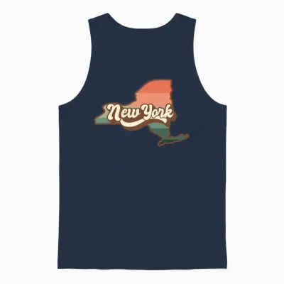 New York Retro Unisex Tank Top - Navy