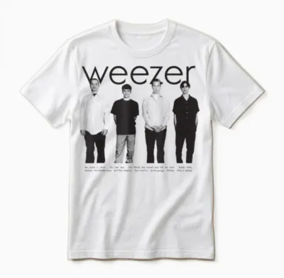 Weezer - Blue T-Shirt Album Anniversary Watchlist, Blue, S Unisex T-Shirt - White