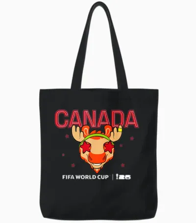 Fifa World Cup26 Canada Mascotte Stars Tote Bags - Black
