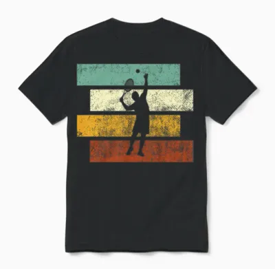 Tennis Retro Unisex T-Shirt - Black