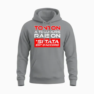 Gift Tonton Tata Humour Birthday Christmas Uncle Aunt Unisex Hoodie - Sport Grey