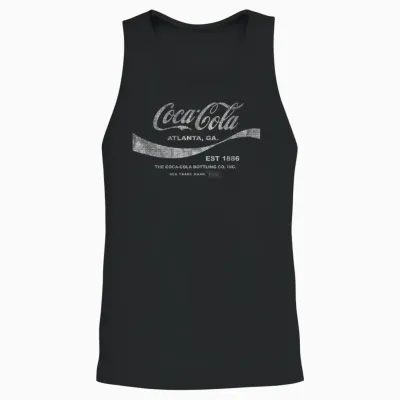 Coca-Cola T-Shirt Schwarz Unisex Klein Klassisch Kurzarm Sommer Unisex Tank Top - Black