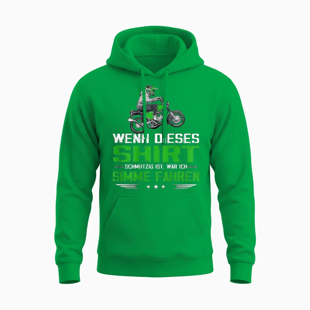 Lustiger Simme Spruch Simsonfahrer Moped Unisex Hoodie in Irish Green