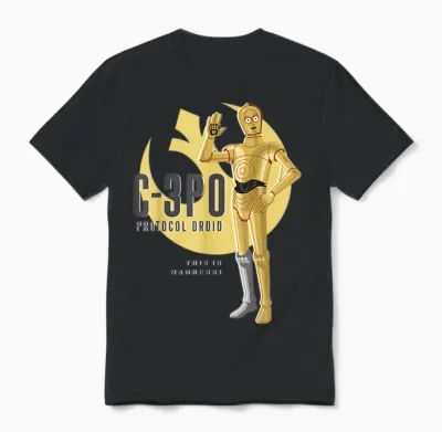 Star Wars C-3po Protocol Droid Texte Unisex T-Shirt - Black