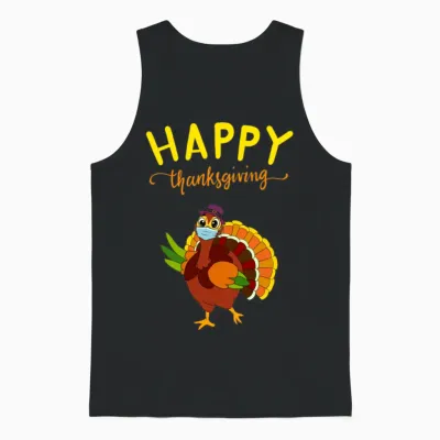 Happy Thanksgiving Funny Thanksgiving Unisex Tank Top - Black