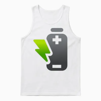 Battery Lightning Unisex Tank Top - White