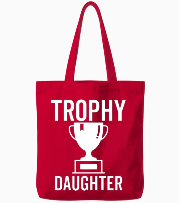 Trophy Daughter Kids & Baby Gift Tote Bags in Red