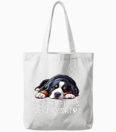 Official Sleep Shirt Bernese Mountain Dog Dog Tote Bags - White