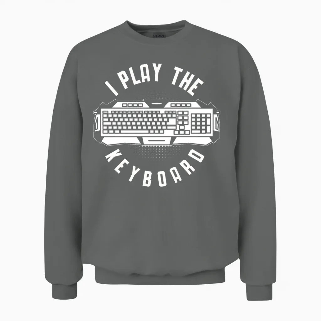 Keyboard Humorous Computer Science Gaming Unisex Sweatshirt in Graphite Heather