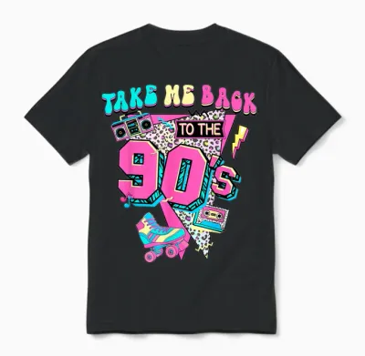 Take Me Back to the 90's Gen X Baby Boomers Vintage 1990er Unisex T-Shirt - Black