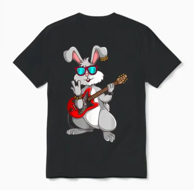 Ostern Hase Rockmusik Osterhase Unisex T-Shirt - Black