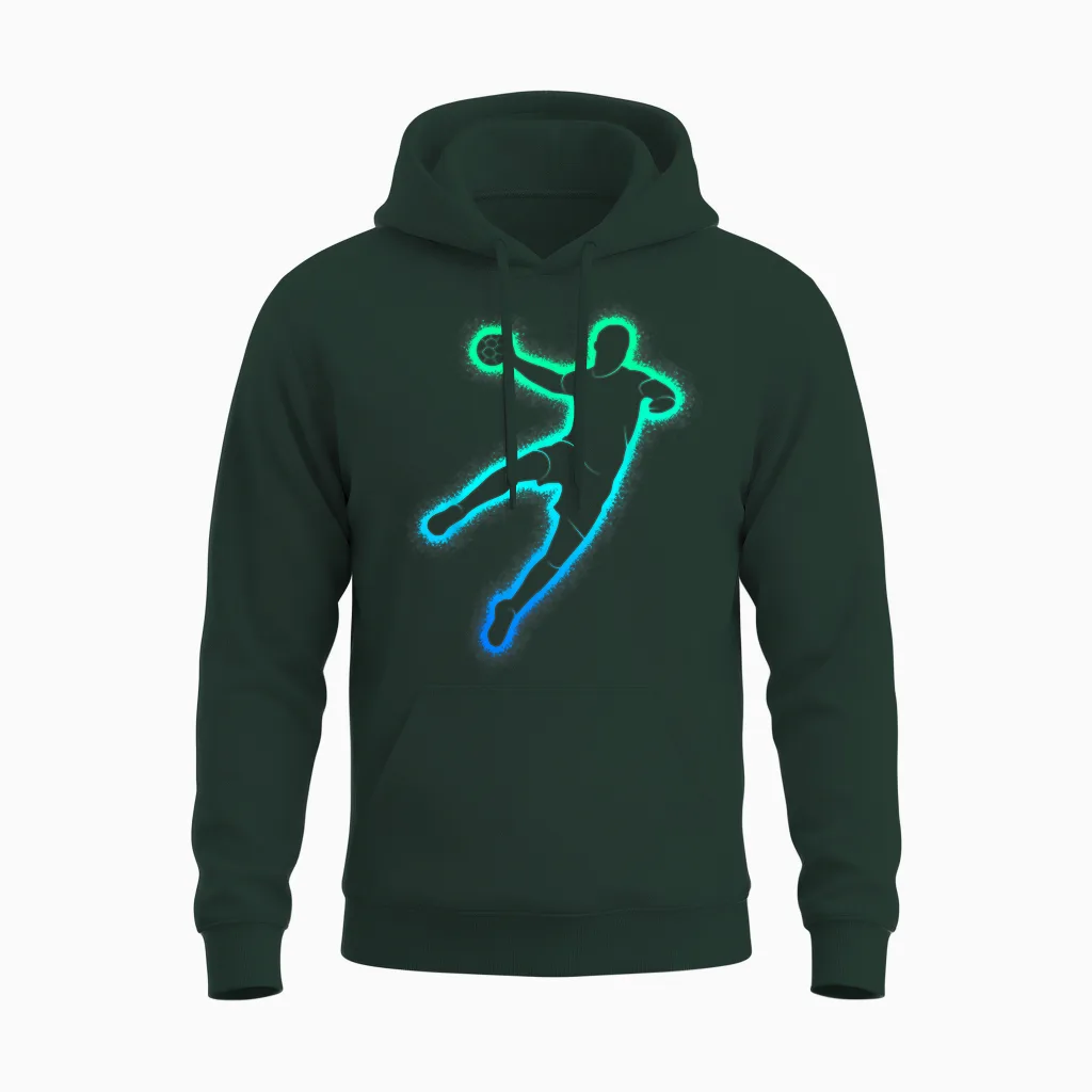 Handball Player Handballer Children's Men's Boys Handball T-Shirt, Black Unisex Hoodie in Forest