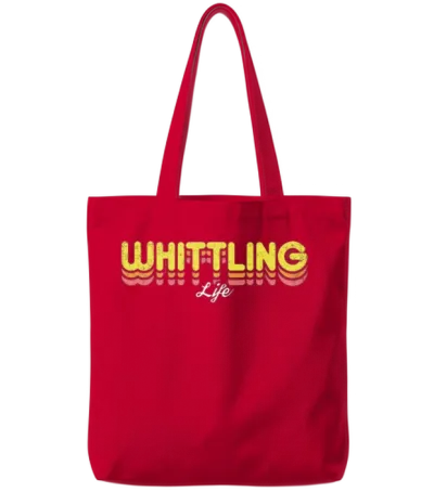 Retro Whittling Life Tote Bags - Red