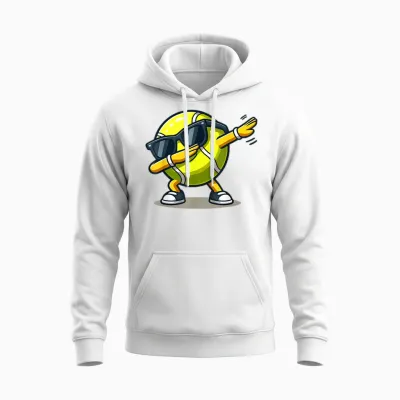 Dabbing Tennis Ball Shirt Funny Boys Men Women Sports Player Unisex Hoodie - White