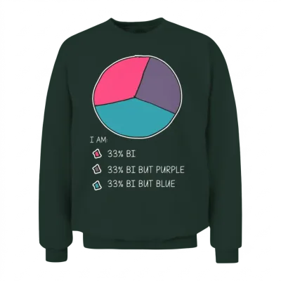Funny Bisexual Stuff Pie Chart Lgbt Bi Pride Unisex Sweatshirt - Forest
