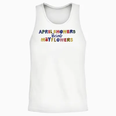 Colorful Alphabet Unisex Tank Top - White