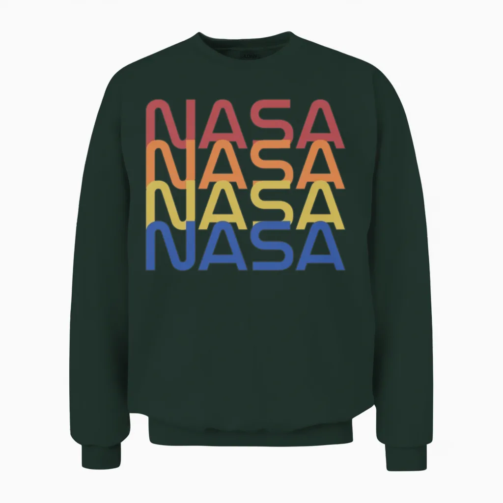 Nasa Retro Unisex Sweatshirt in Forest