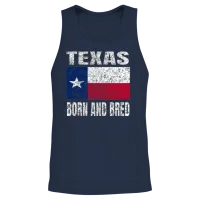 Texas Born and Bred - Vintage Texas State Unisex Tank Top - Navy – 2