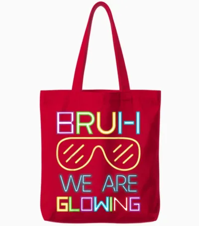 Bruh We Are Glowing in My Glowing Era Group Team Tie Dye Tote Bags - Red