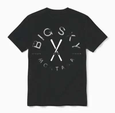 Big Sky Montana Vintage Graphic Ski Birthday Gift Unisex T-Shirt - Black
