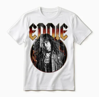 Stranger Things Eddie Munson Hellfire Club Vintage Unisex T-Shirt - White