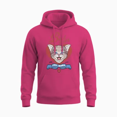 Best Ever Cat Mama Unisex Hoodie - Heliconia