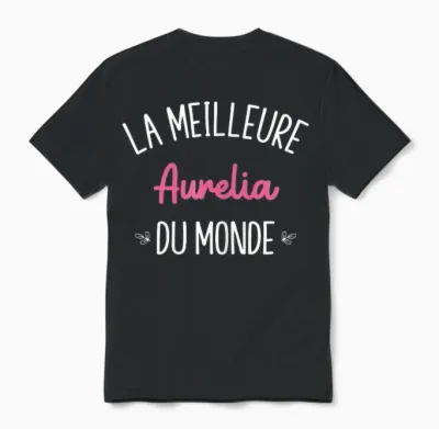 Femme Humour Cadeau Personnalisé Bff Prénom Aurelia Unisex T-Shirt - Black