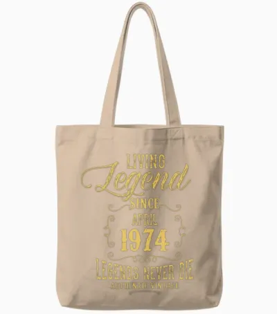 Living Legend Since April 1974 Tote Bags - Natural