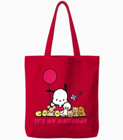 Pochacco It's My Birthday Tote Bags - Red