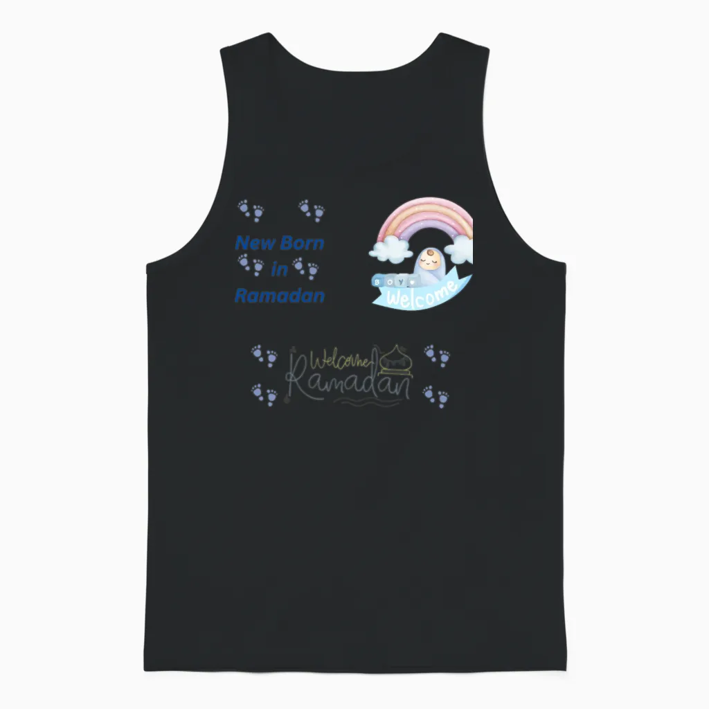 Welcome Baby Boy in Ramadan Kids & Unisex Tank Top in Black