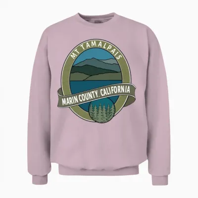 Mt Tamalpais Marin County California Oval Design Unisex Sweatshirt - Light Pink