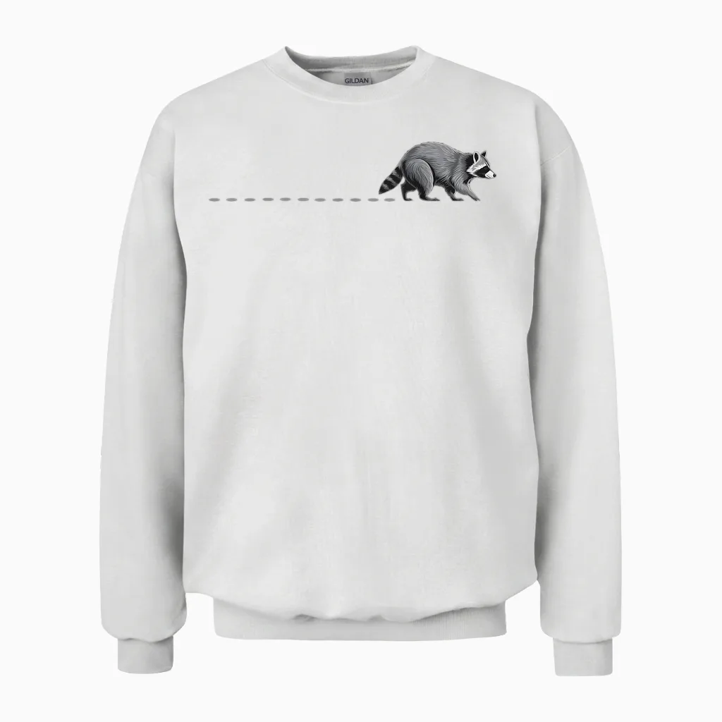 Waschbären Spuren Waschbärspur FuĂabdrĂźcke Tatzen Waschbär Unisex Sweatshirt in White