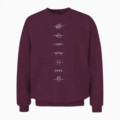 Naruto Shippuden Front Back Anti-Village Anime T-Shirt Haut De Gamme Unisex Sweatshirt - Maroon