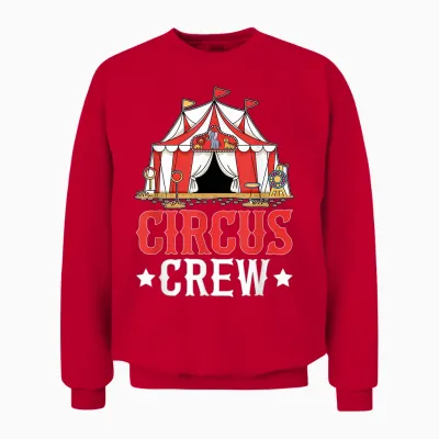 Circus Crew Carnival Costume Funny Circus Event Clown T-Shirt, Black Unisex Sweatshirt - Red