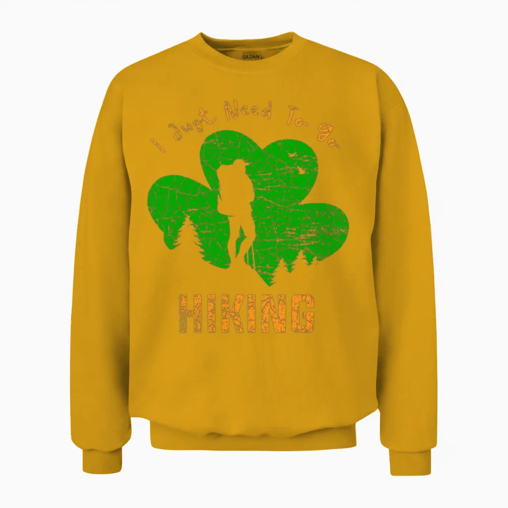 Need to Go Hiking & Outdoors Gift Unisex Sweatshirt in Gold