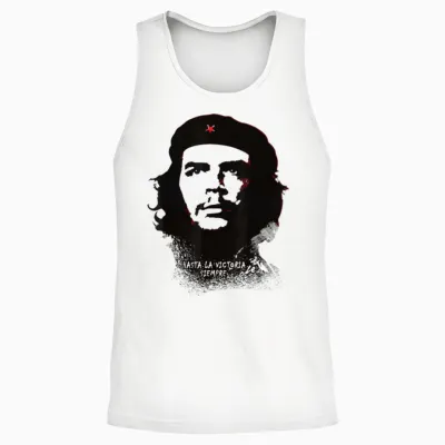 Che Guevara Shirt Red Hasta La Victoria Siempre Revolution Unisex Tank Top - White