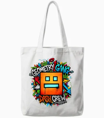 Geometry Gang Dash Crew Tote Bags - White