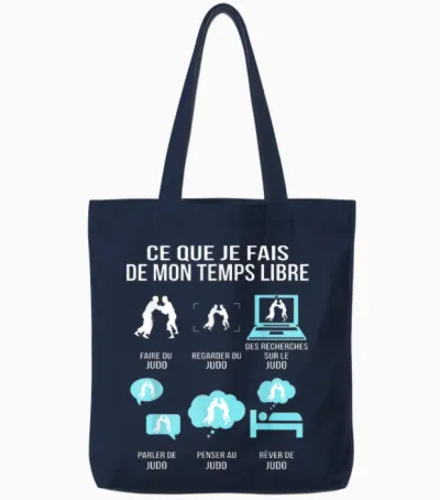 Ce Que Je Fais De Mon Temps Libre Judo Humour Cadeau Judoka Tote Bags - Navy