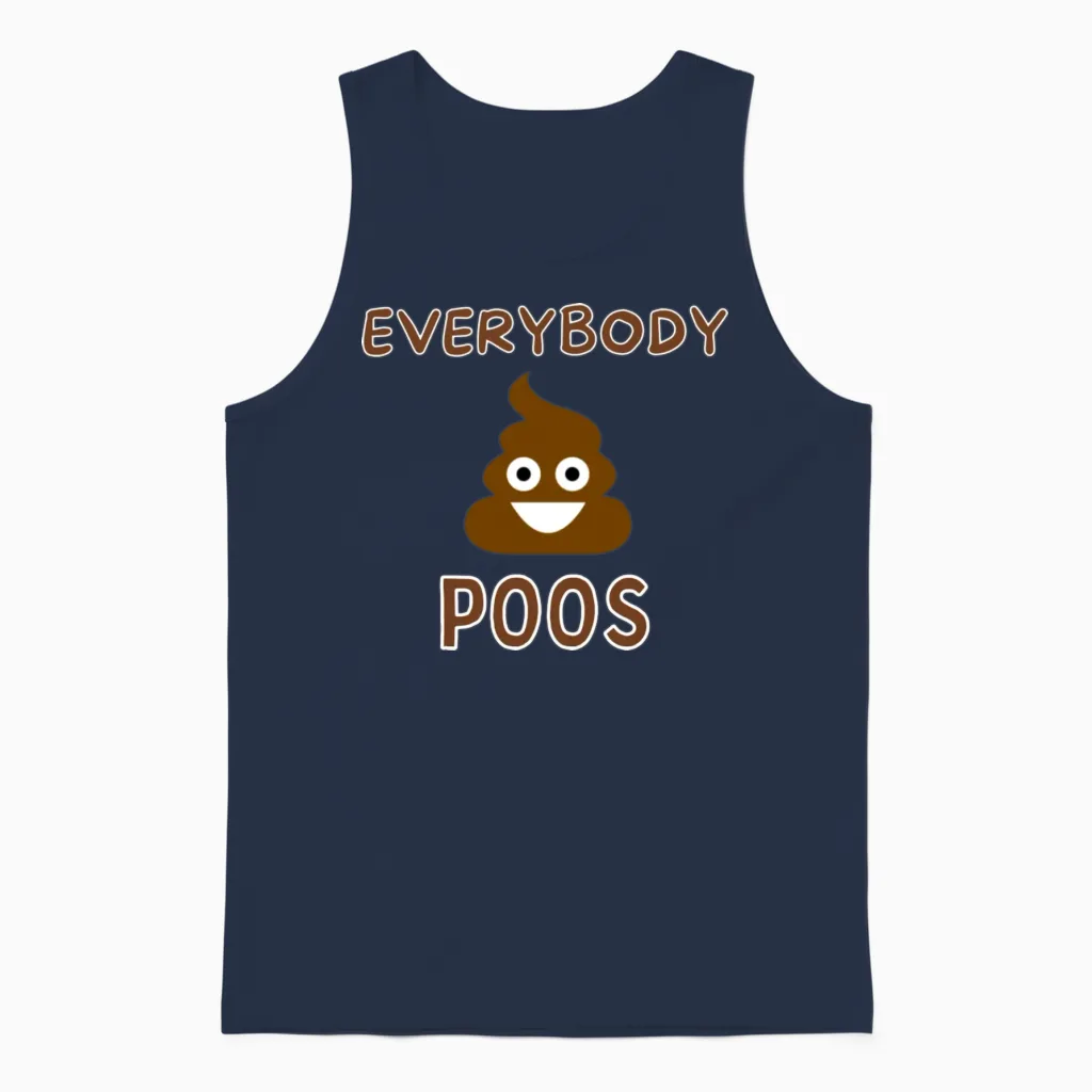Everybody Poos Funny Unisex Tank Top in Navy
